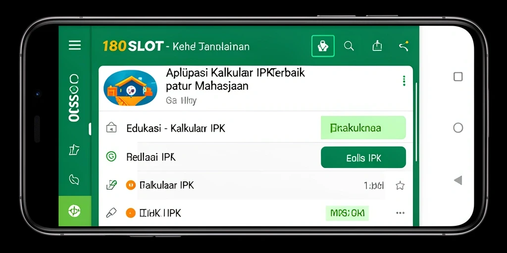 Antarmuka aplikasi 180SLOT yang sederhana dan fungsional.
