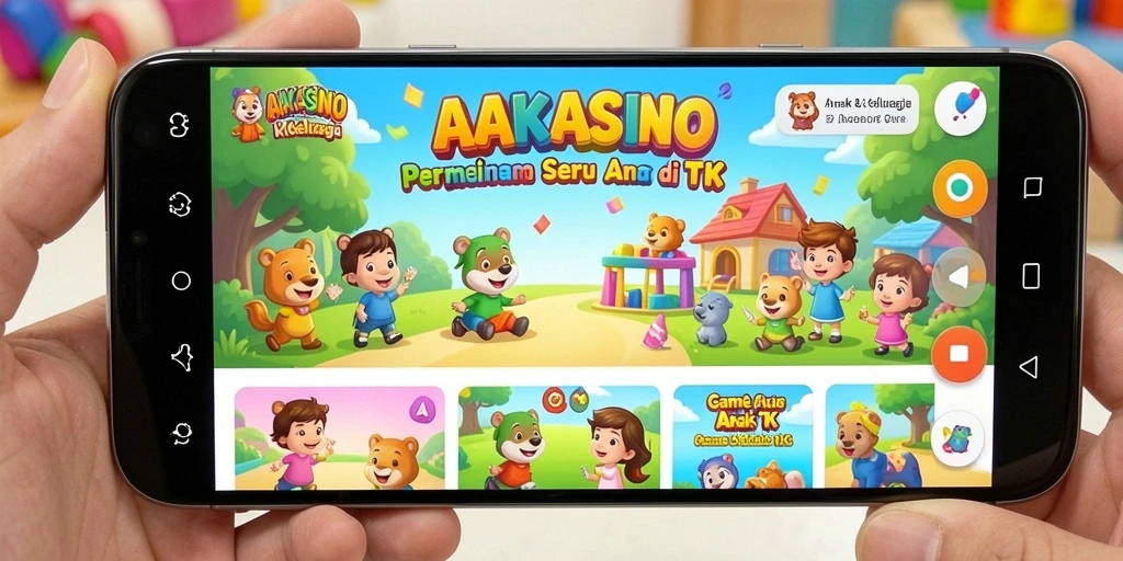 Antarmuka AAKASINO yang ceria dan ramah anak.