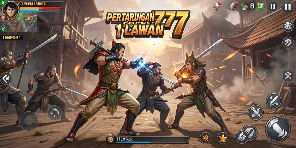 Tampilan antarmuka pertarungan Tempur 1 Lawan 1 yang mendebarkan di IYA777.