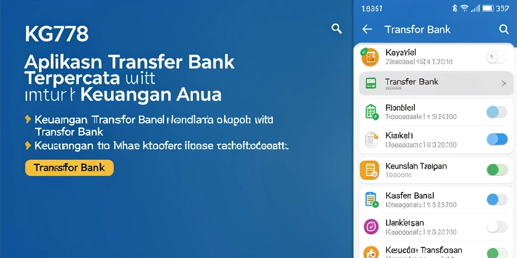 Antarmuka KG778 menampilkan fitur Transfer Bank yang mudah digunakan.