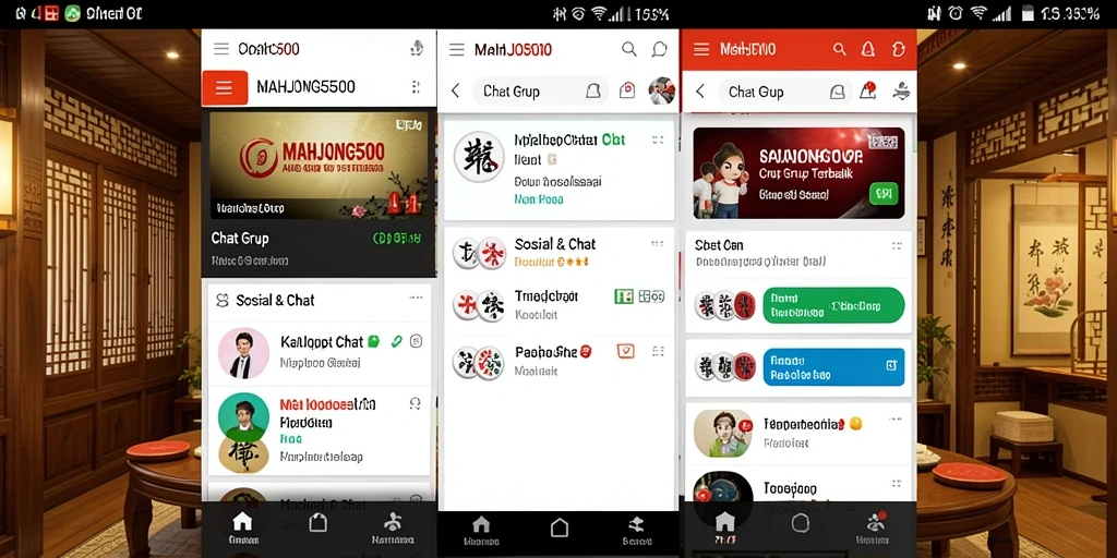 Tampilan antarmuka <strong>MAHJONG500</strong> yang sederhana dan intuitif untuk Chat Grup.