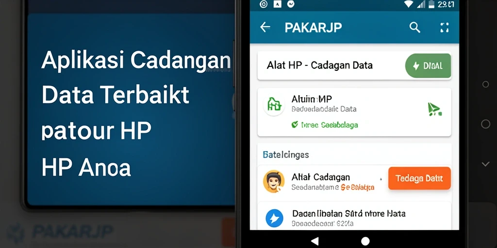 Antarmuka intuitif aplikasi PAKARJP untuk Cadangan Data.