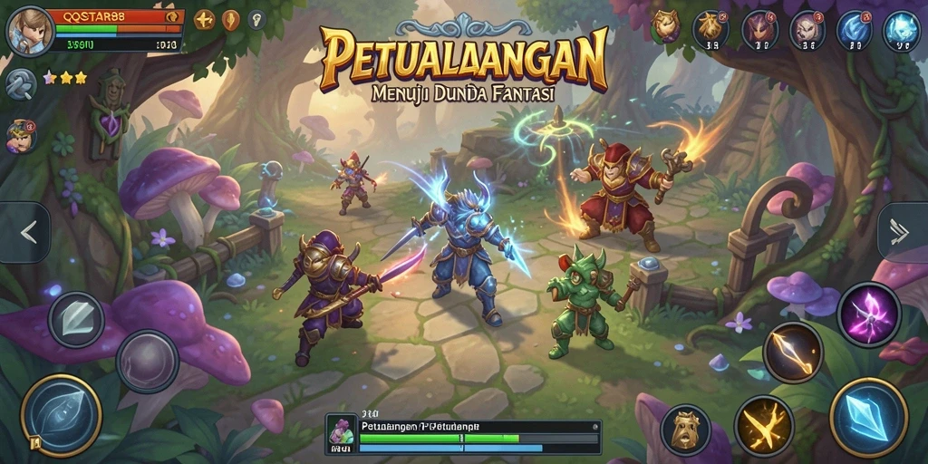 Screenshot menampilkan antarmuka permainan petualangan QQSTAR88.