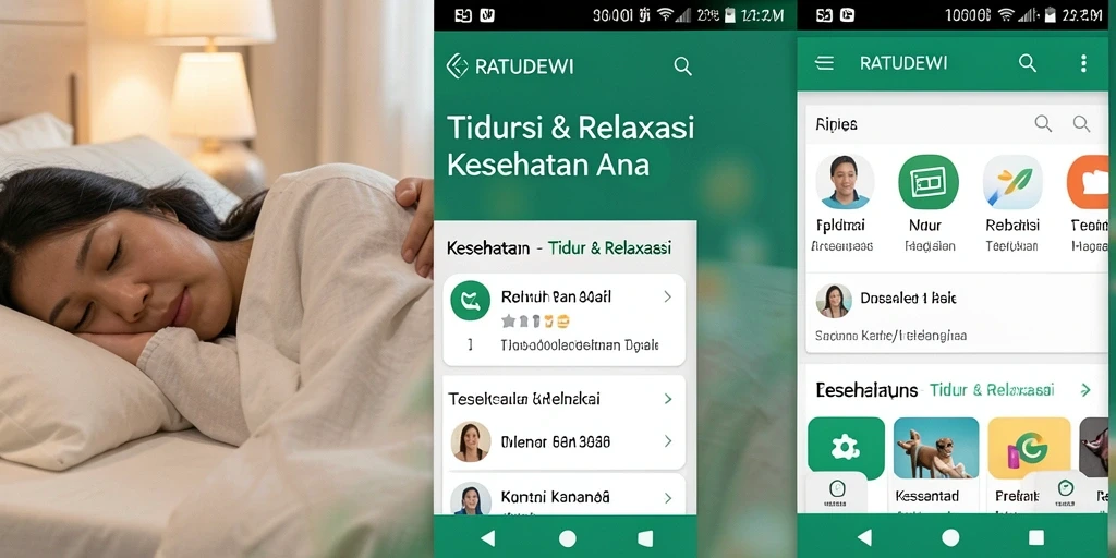 Antarmuka RATUDEWI yang menenangkan dan mudah digunakan untuk Tidur & Relaksasi.
