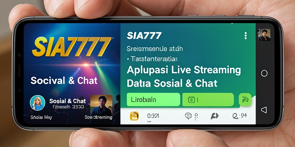 Antarmuka aplikasi SIA777 yang menarik dan interaktif saat Live Streaming.