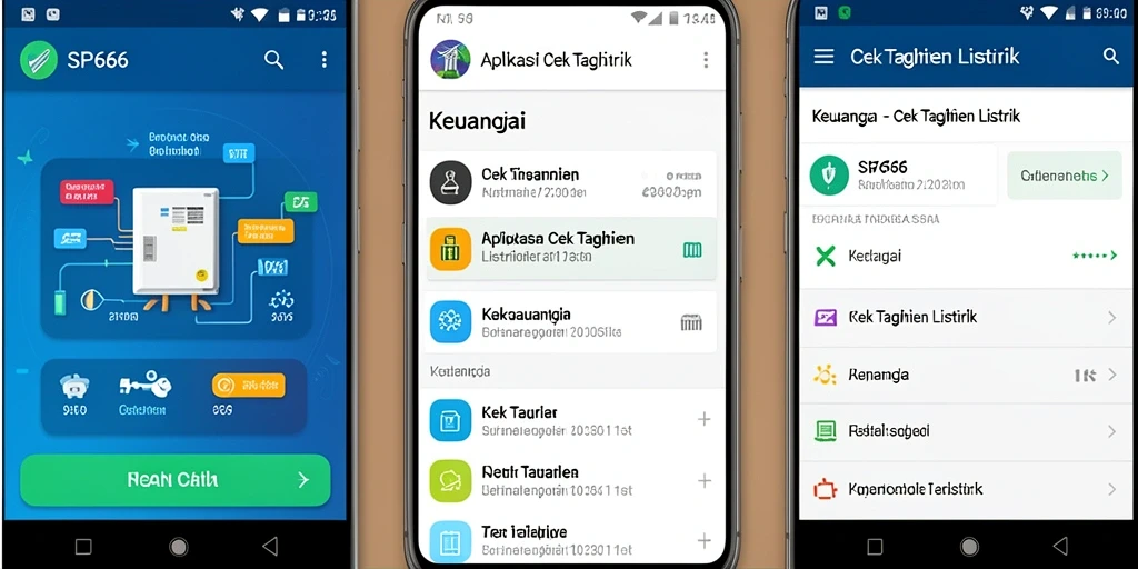 Tampilan antarmuka SP666 untuk cek tagihan listrik yang sederhana dan informatif.