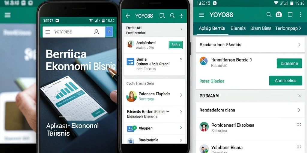 Tampilan antarmuka aplikasi YOYO88 dengan berita ekonomi terbaru.